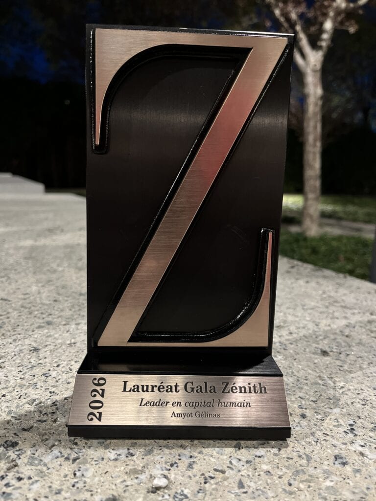 Amyot Gélinas remporte le Prix Leader en capital humain au Gala Zénith